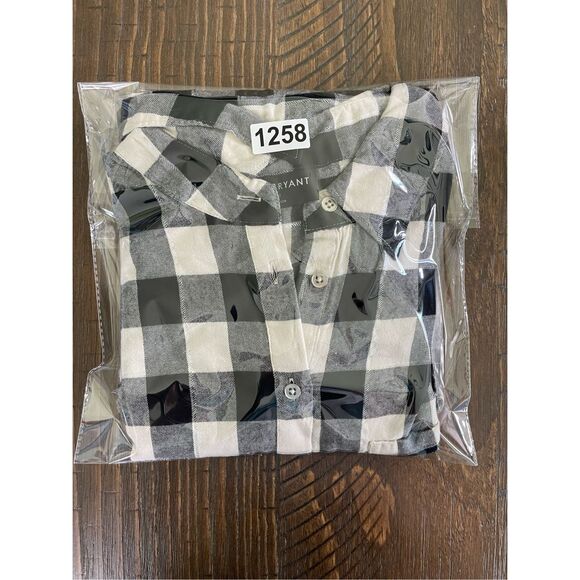 Oversized Buffalo Check Button Down Shirt Lane Bryant Women 18/20 Black White‎ - Picture 9 of 9